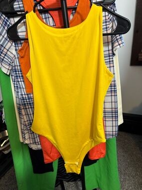 Amazon Essentials Yellow Women's Tank Bodysuit